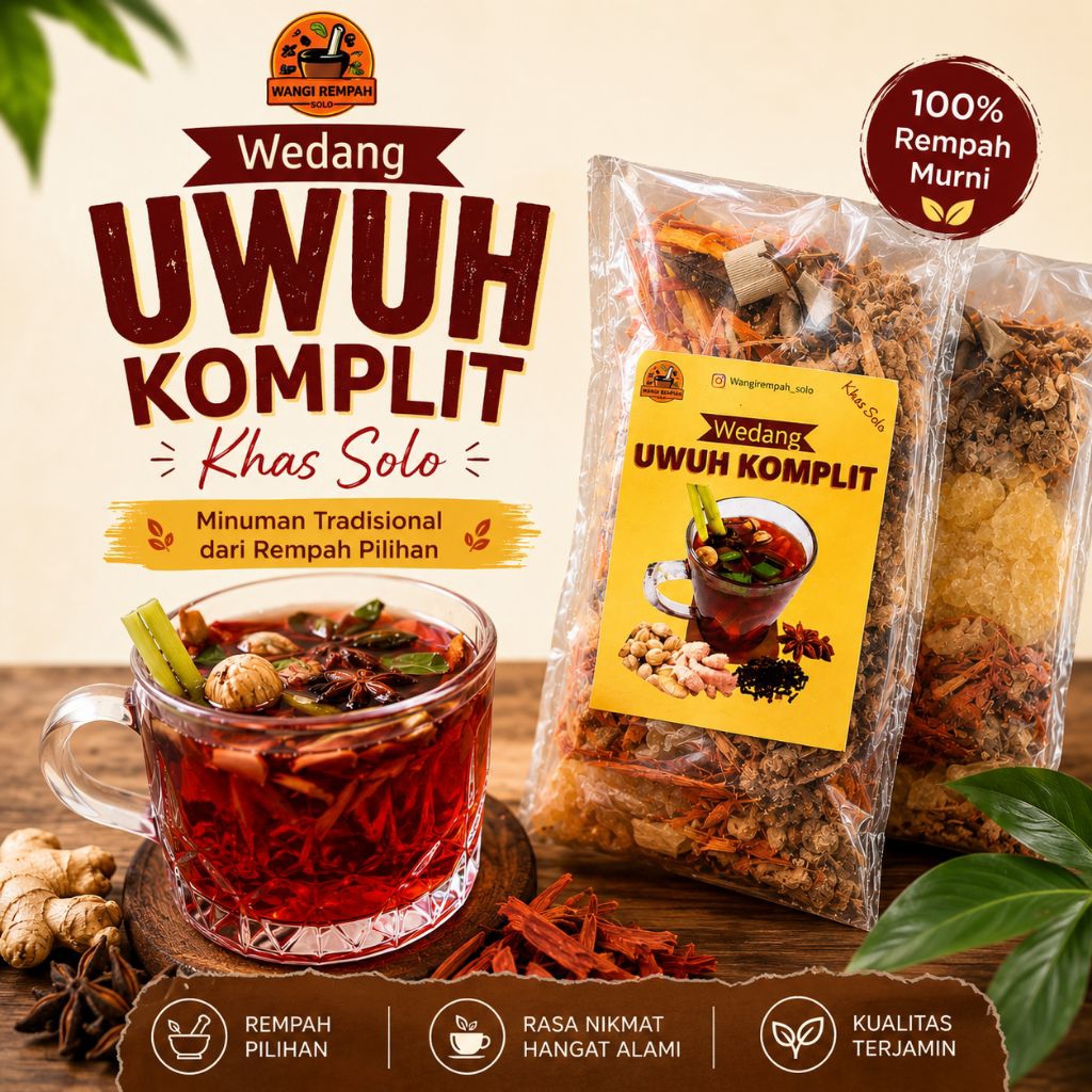 WEDANG UWUH KOMPLIT ISI 4 PCS | Wedang Uwuh Murah | Paket Wedang Uwuh | Wedang Uwuh Komplit Gula Bat
