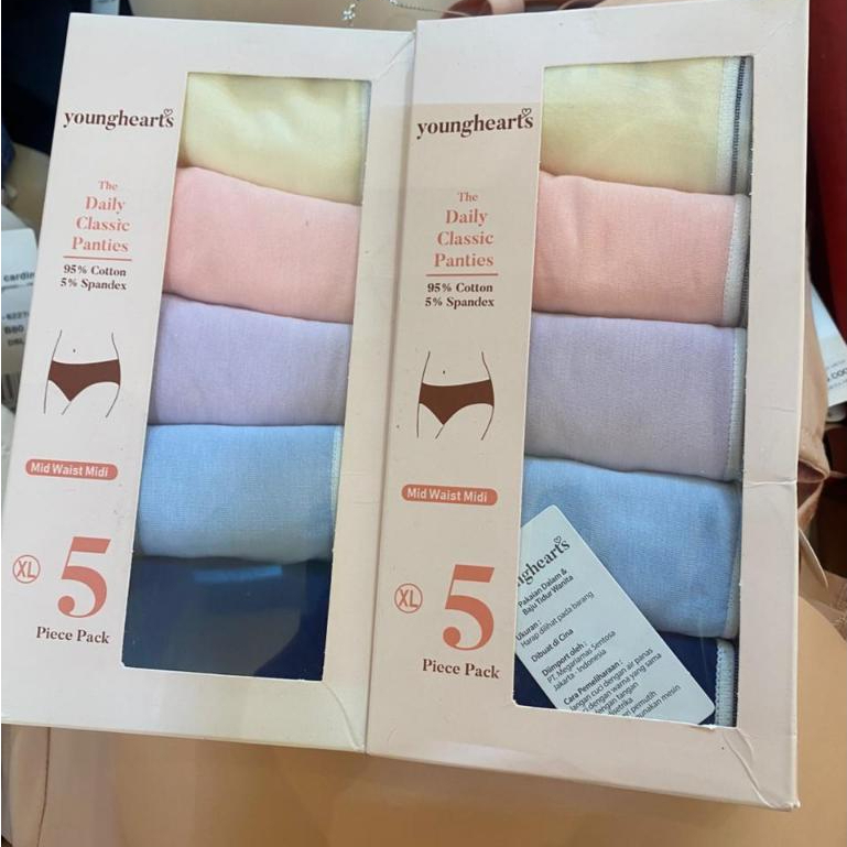 Young Hearts Panty Pack Midi promo katun isi 5pcs