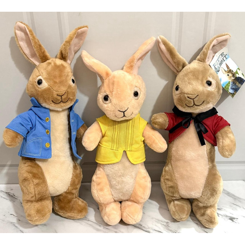 Boneka Plushie Peter Rabbit Baju Merah, Baju Biru & Baju Kuning Peter Rabbit Toy Factory
