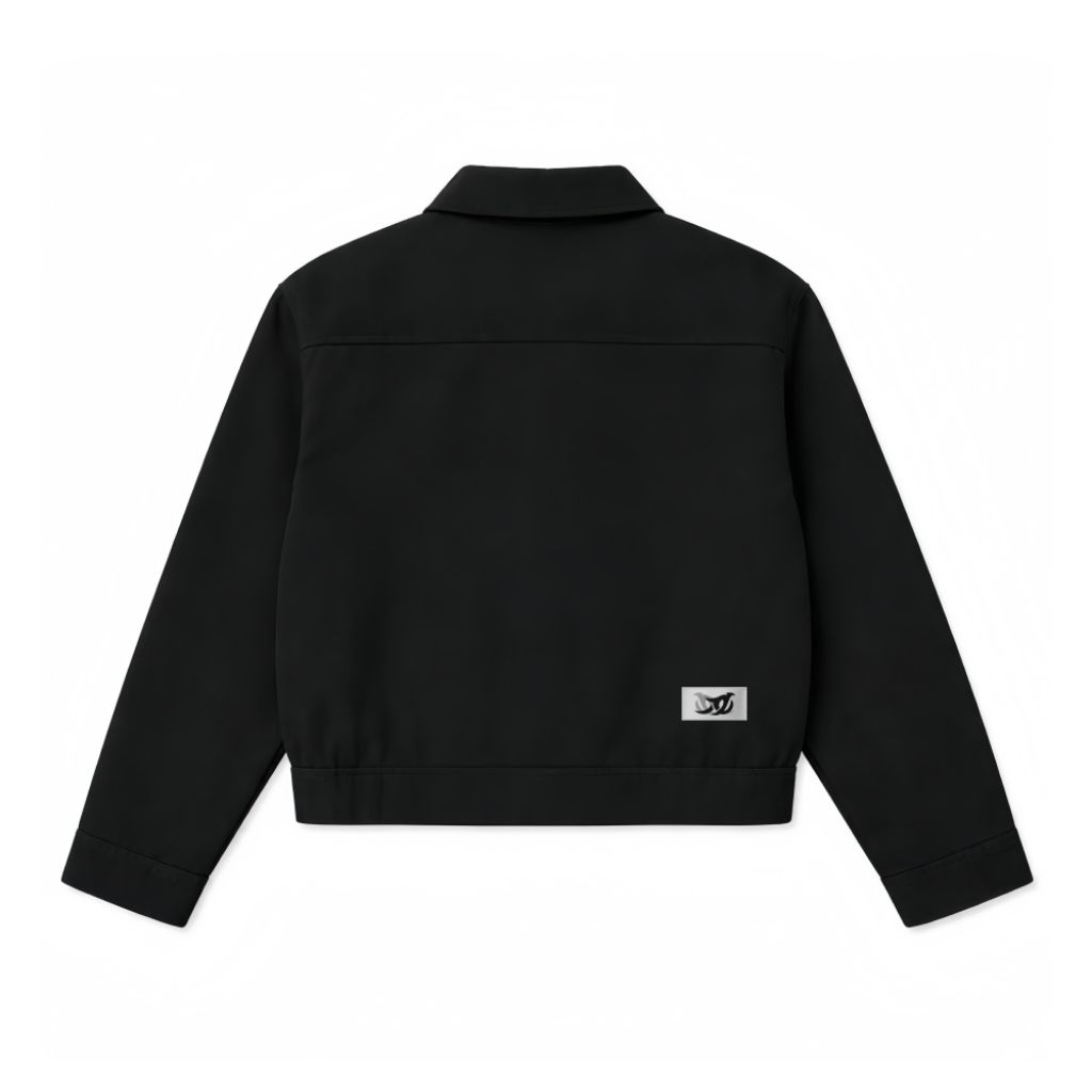 Work Jaket Boxy Hitam Polos Unisex