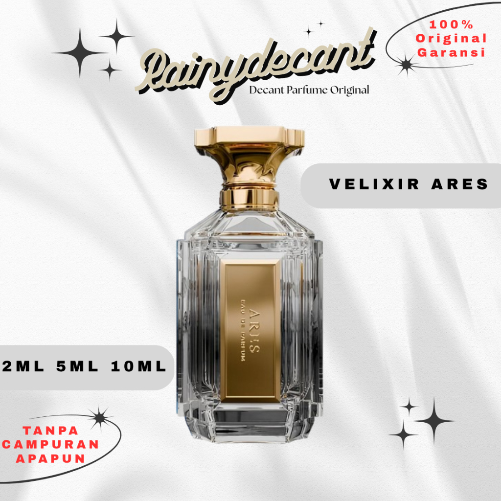 RainyDecant Velixir Ares Extrait De Parfum Original 2ml 5ml 10ml – Decant Parfum Premium Tahan Lama,
