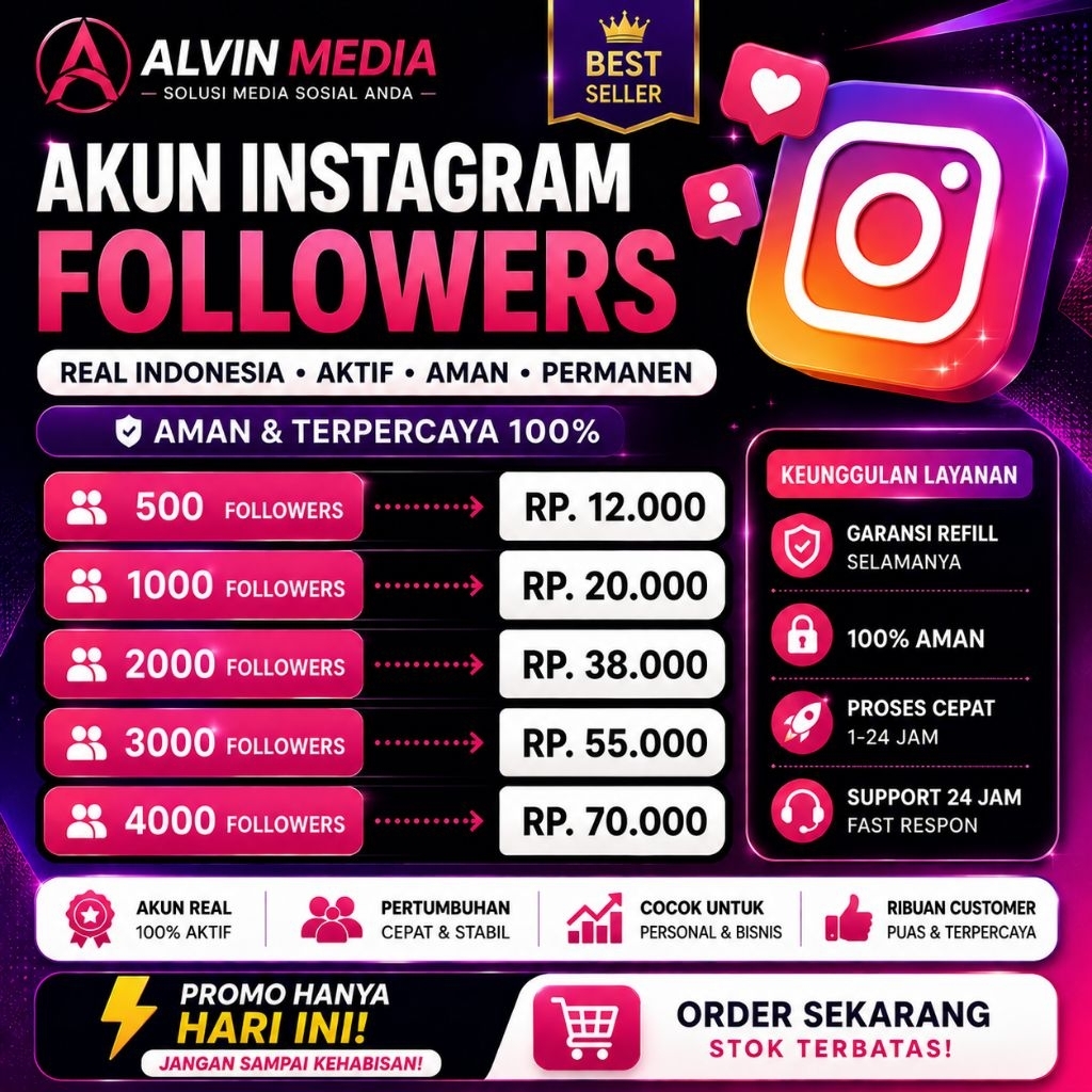 Akun Instagram Real Indo 500–4000 Followers Aktif Siap Pakai Cocok Untuk Jualan