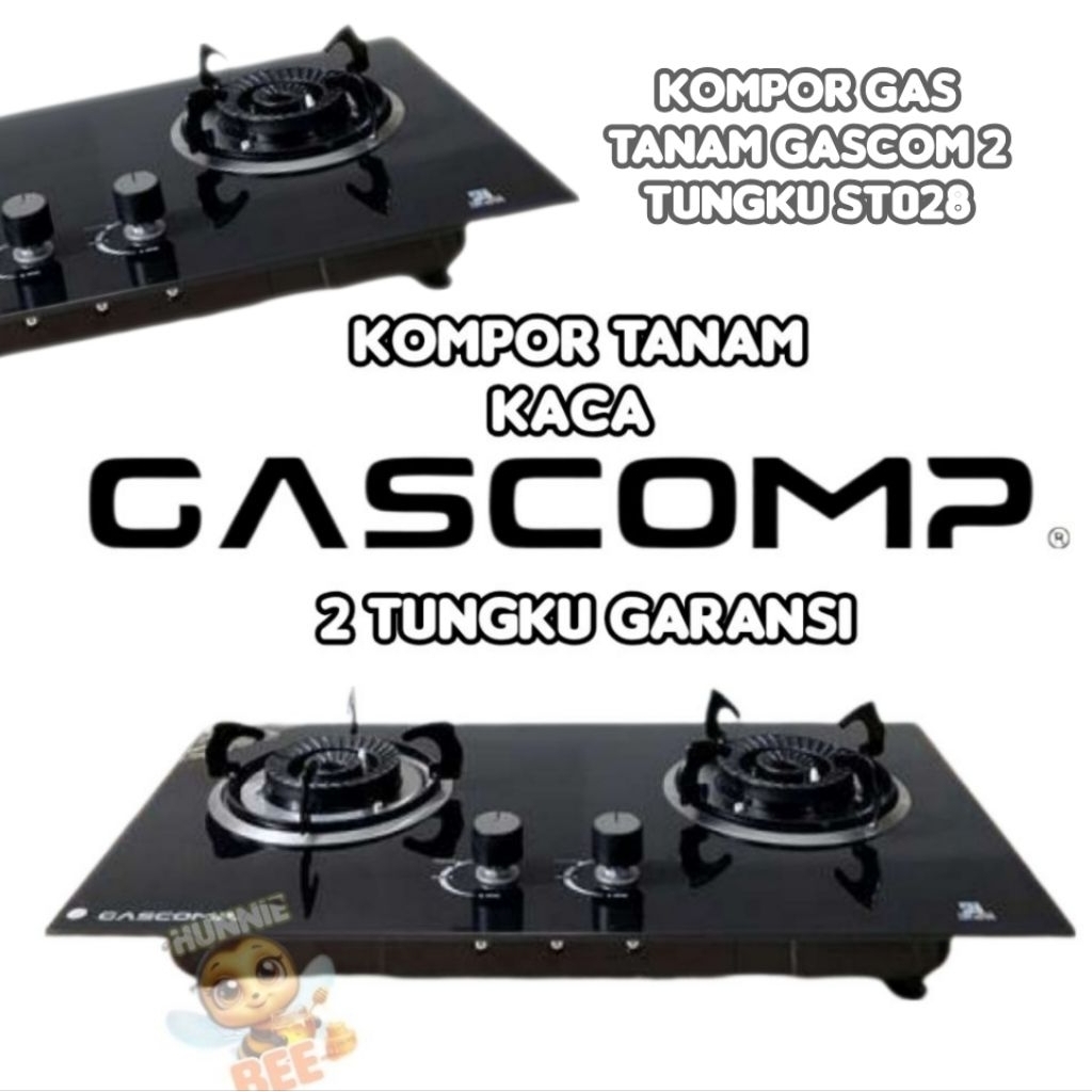 Kompor Tanam  KACA GASCOMP  2 Tungku Garansi