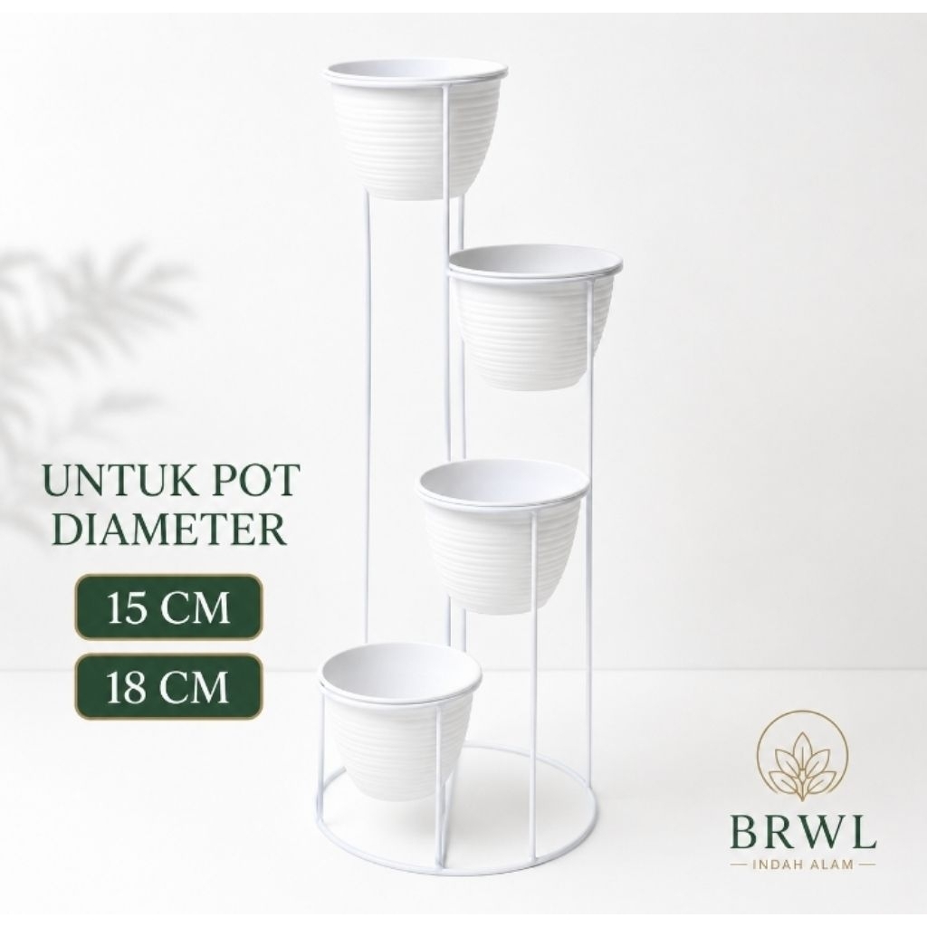 POT BUNGA BESI / STANDING POT LINGKARAN 4in1 / RAK BUNGA BESI / STANDING POT BESI / RAK POT TANAMAN