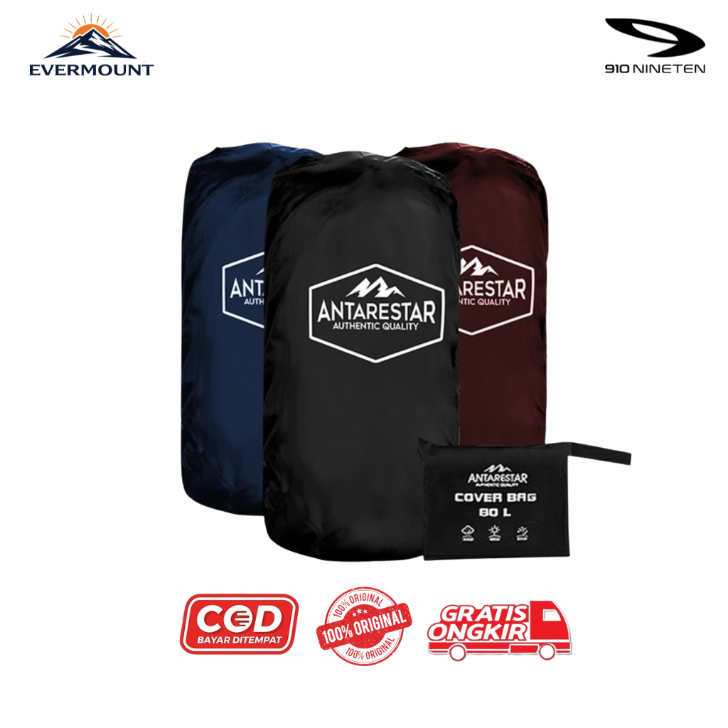 ANTARESTAR Rain Cover Bag - JAS HUJAN TAS 30L/60/80L HITAM/BIRU/MERAH
