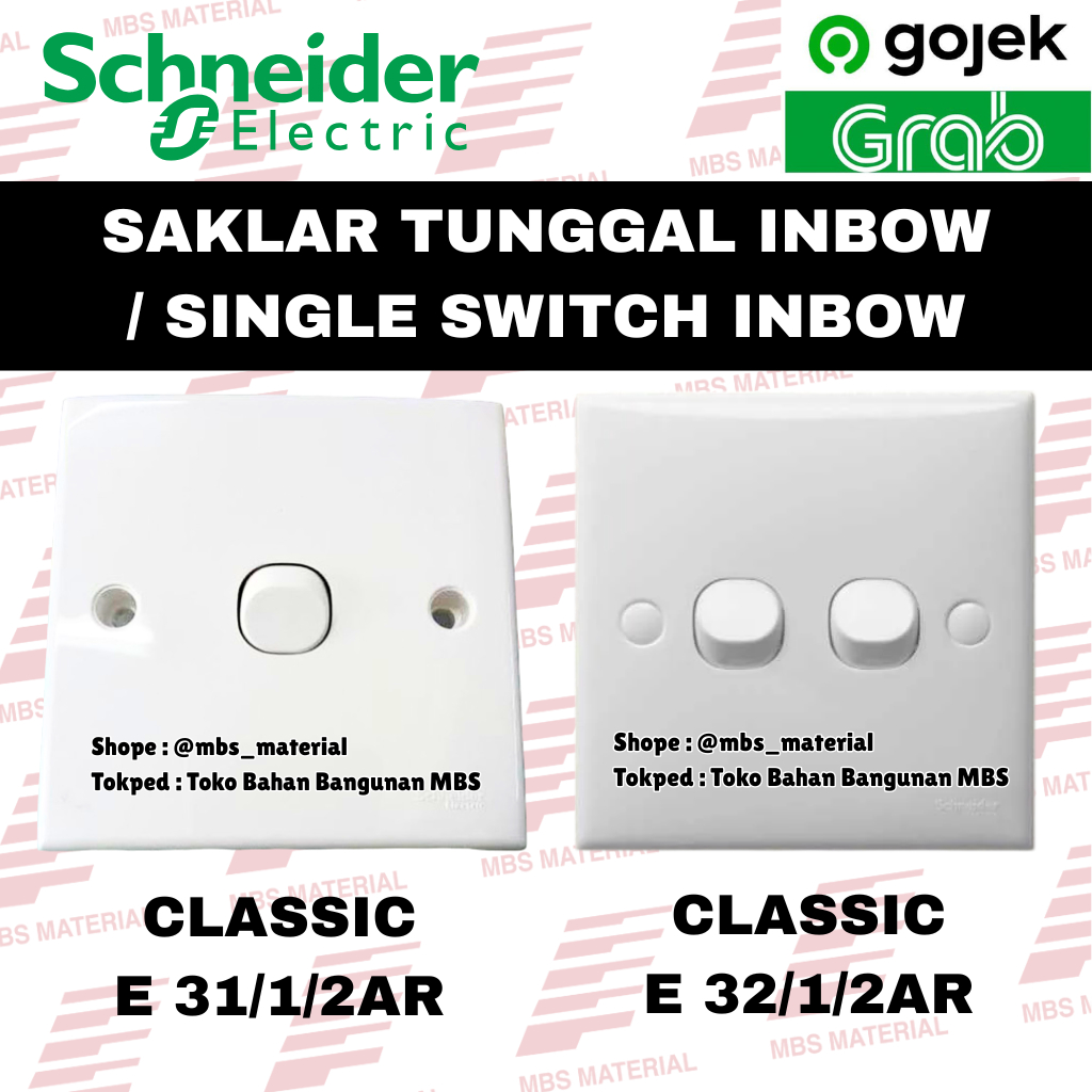 INSTANT & SAME DAY | Schneider Classic - Saklar Lampu Single / Saklar Listrik Tunggal / Saklar Listr