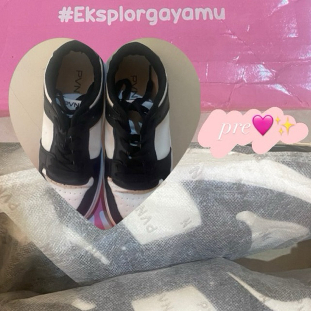sepatu pvn hitam putih
