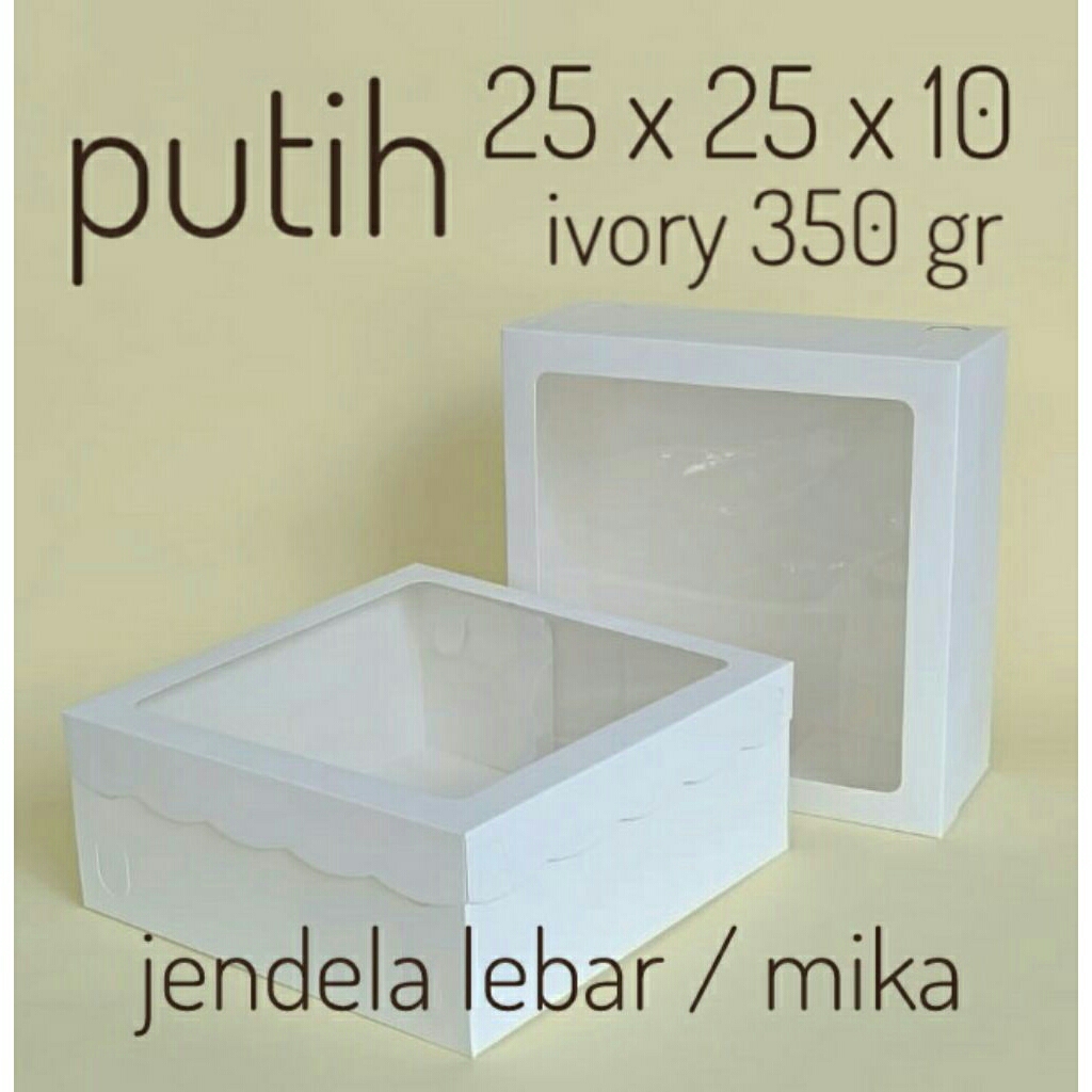 Dus kue ukuran25x25x10/ box kue/ kotak kue/ dus ivory putih