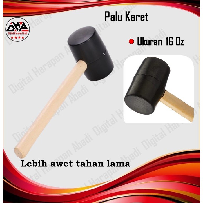 DHA PALU KERAMIK - PALU KARET GRANIT - PALU KARET - PALU KARET SERBAGUNA / Palu Karet Core 16 Oz