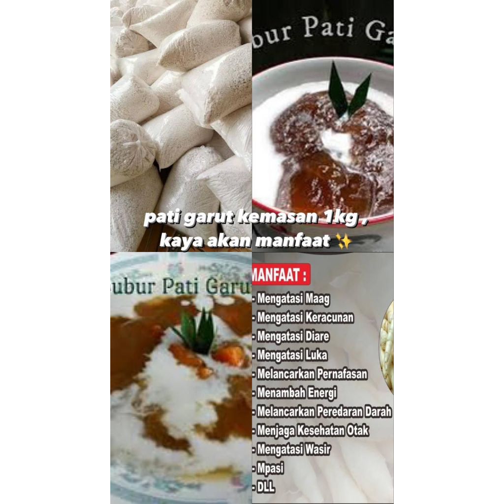 Tepung Pati Garut Organik/ Pati Garut /Pati Asam Lambung/ Arrowroot/ Angkrik 500 gr/1000 gr