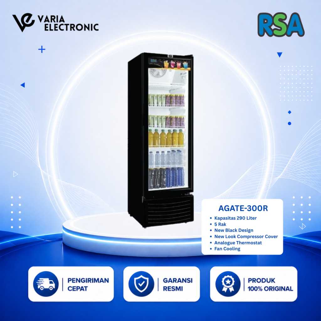 RSA AGATE 300R 5 Rak Showcase Display Cooler Low Watt
