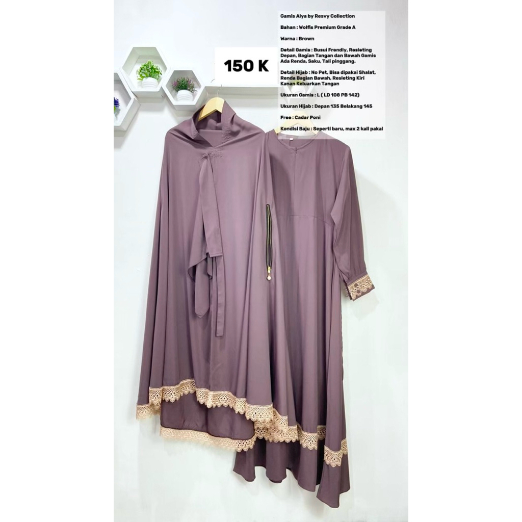 Preloved Gamis Alya Set Cadar