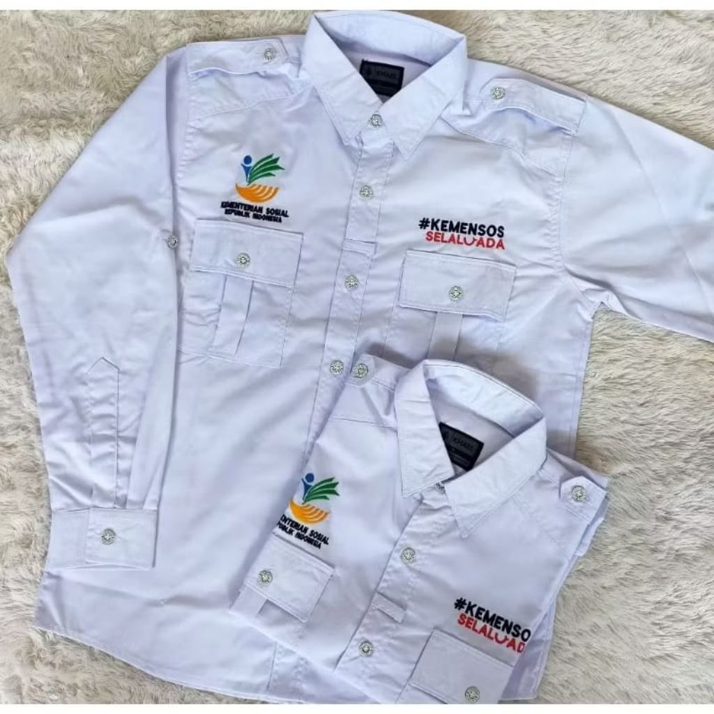 lengan panjang kemeja kemensos seragam baju kemensos pdh kemensos kemensos