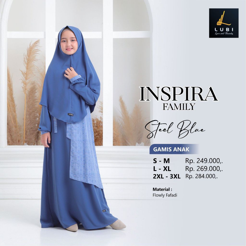 inspira family steel blue gamis kids