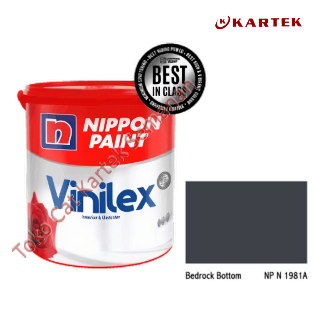 Nippon Paint Vinilex BEDROCK BOTTOM NP N 1981A Cat Tembok Interior Eksterior Abu Abu Gelap Charcoal 