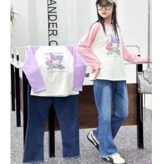 one set celana cutbray perempuan
