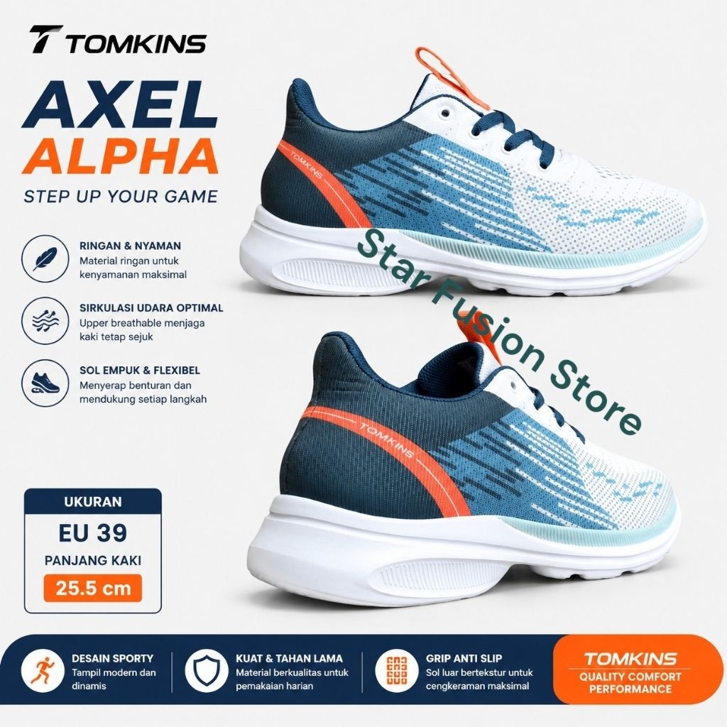 Sepatu Running TOMKINS Axel Alpha EU 39