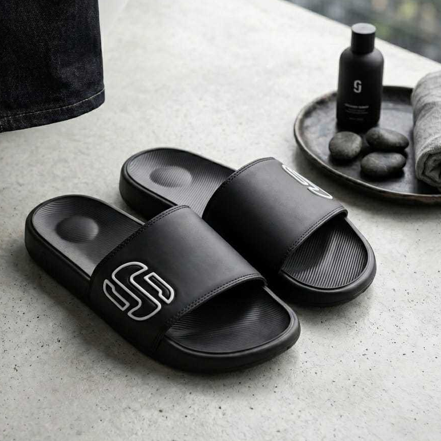 Sendal Slop Pria New Barlun NB010-4 Original - Sandal Selop Slide Cowok Model Elegan Empuk Anti Slip