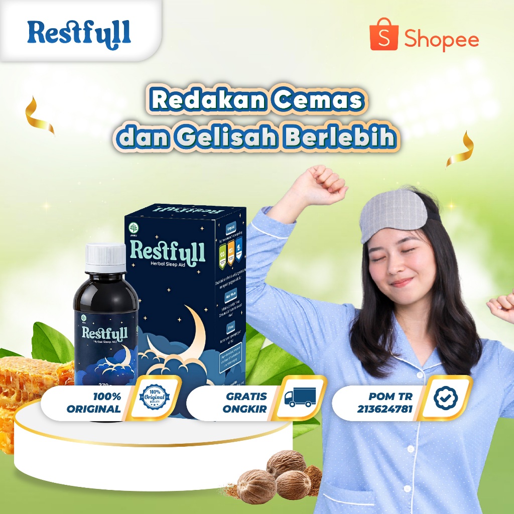 Bantu Redakan Cemas dan Gelisah Berlebih di Malam Hari - 1 Botol Restfull Anxiety - Ekstrak Akar Val