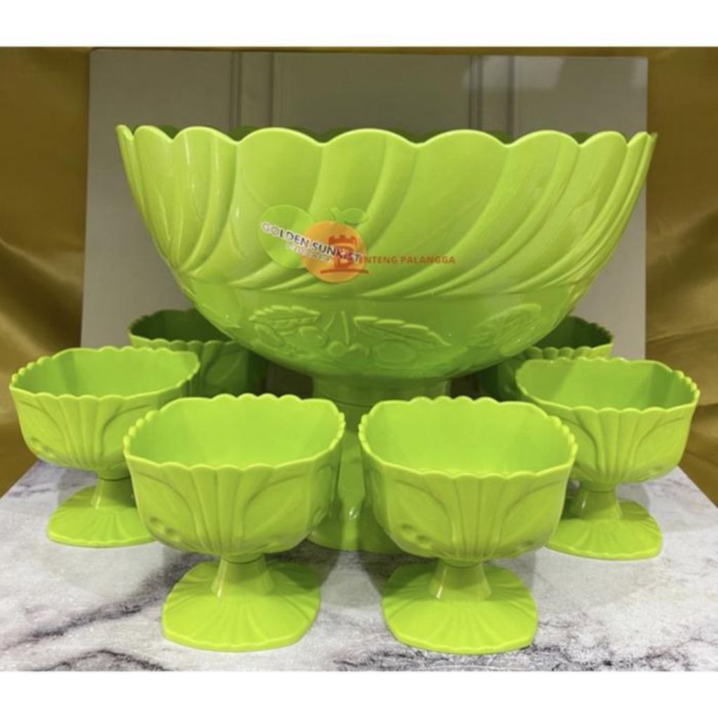 Tempat es buah besar golden sunkist mbb 7011/Mangkok es buah Set besar