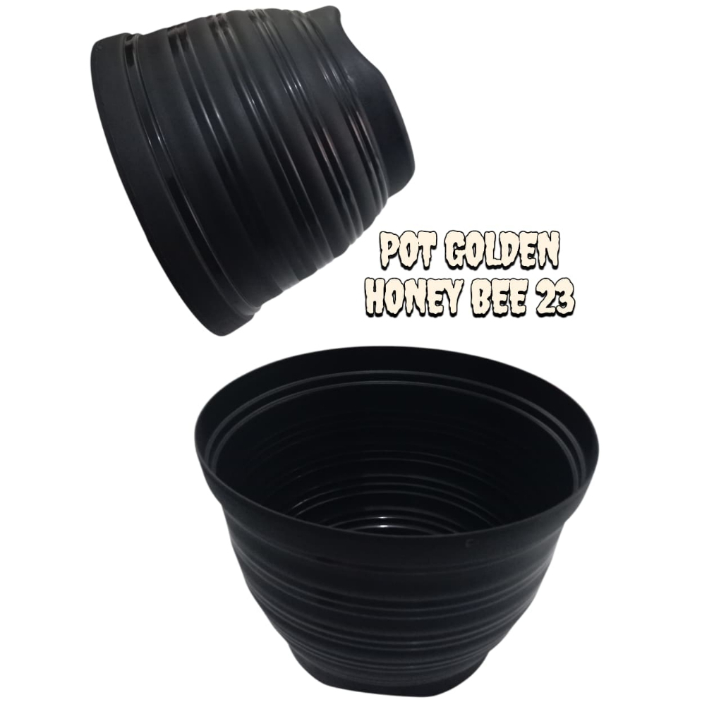 POT PLASTIK RINGAN / POT BUNGA TANAMAN / POT TANAMAN / GOLDEN HONEY BEE 23