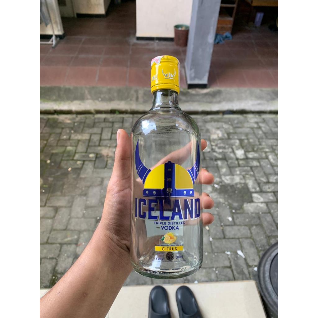 BOTOL KACA BEKAS MINUMAN KERAS MIRAS ICLD CTRS 500ML COCOK UNTUK HIASAN