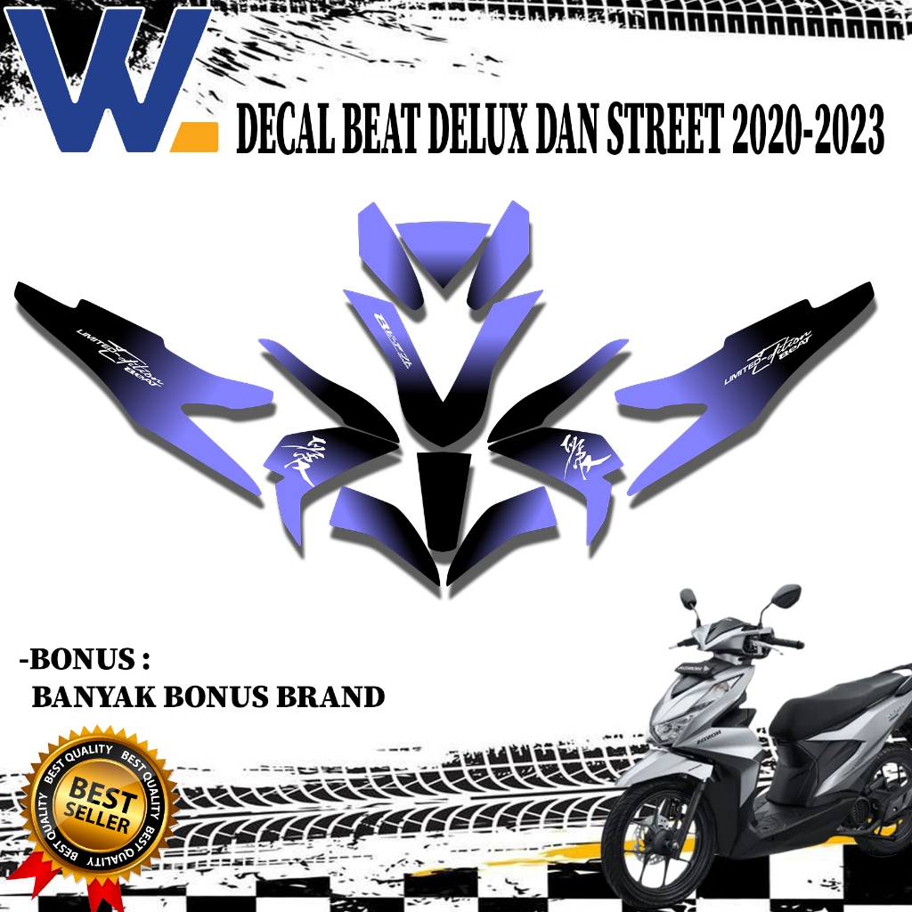 DECAL BEAT DELUX DAN STREET 2020-2023 LILAC HITAM ELEGAN