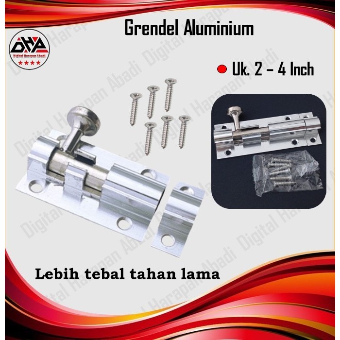 DHA Grendel Pintu Rumah / Selot Pintu Rumah Aluminium 2 / 3 /4 / Slot Pintu Rumah / Selot Jendela AM