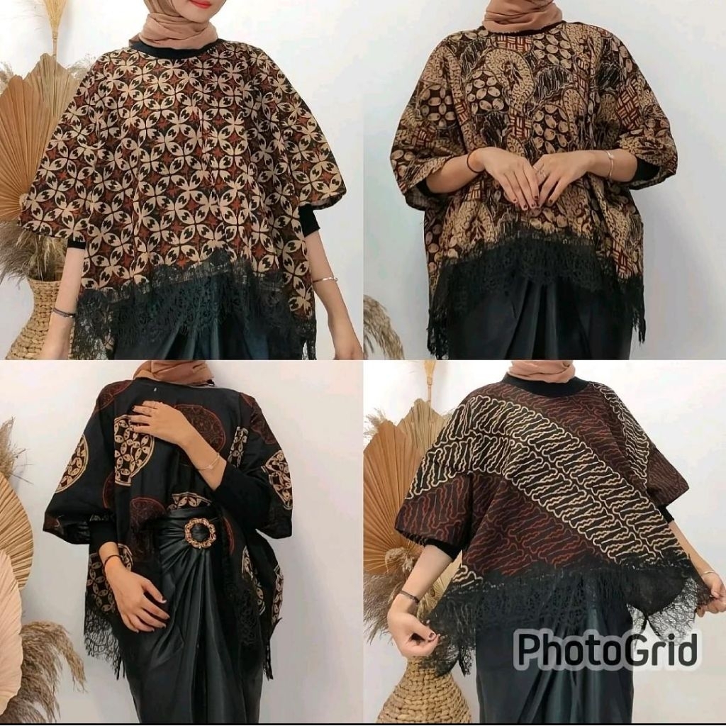 {Readystock//COD} BLOUSE BATIK RENDA BATWING SOGAN KELELAWAR//BLOUSE KONDANGAN//BLOUSE MODERN//BLOUS