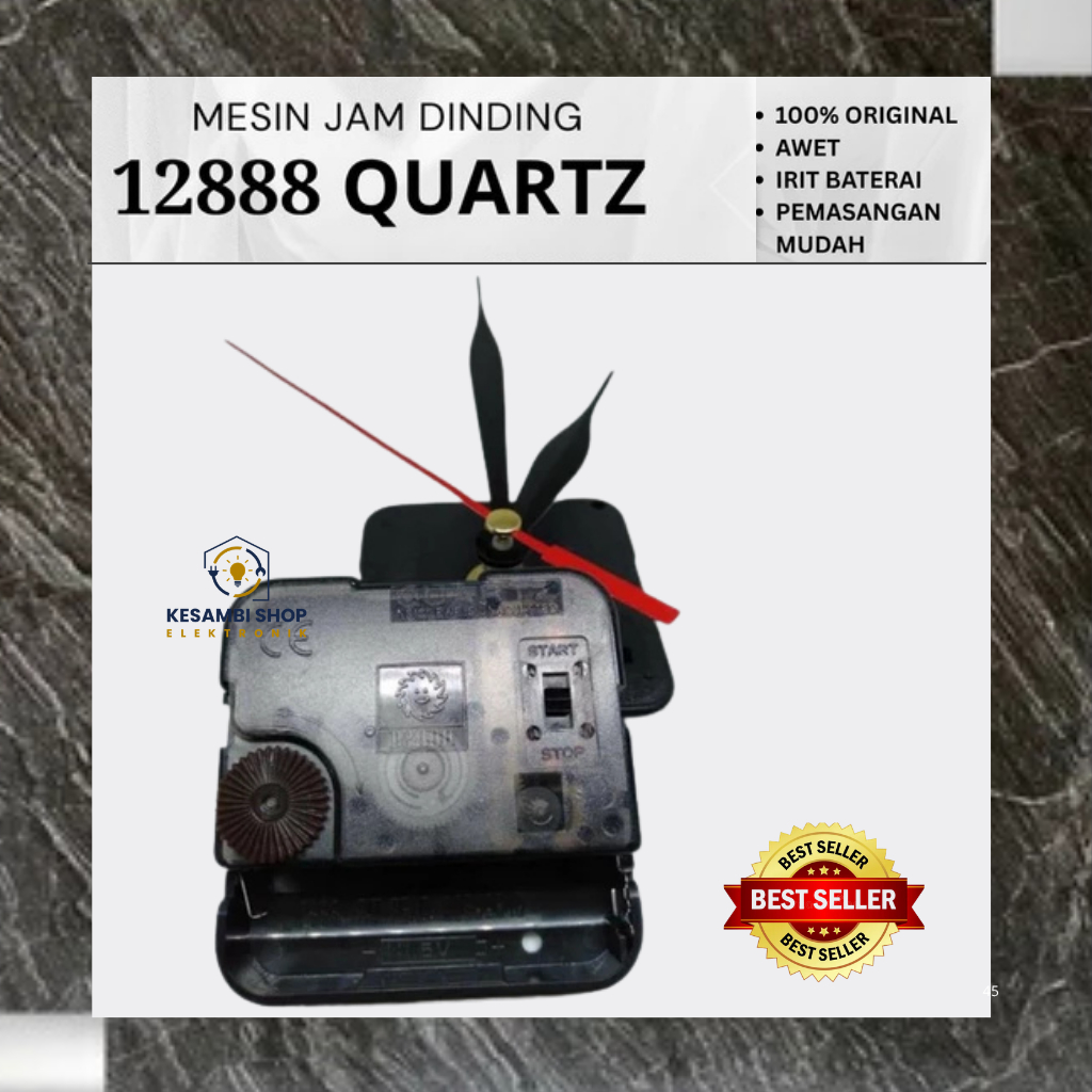 MESIN JAM DINDING ASLI ON / OFF TEMBAGA MESIN JAM 12888 QUARTZ TRANSPARAN