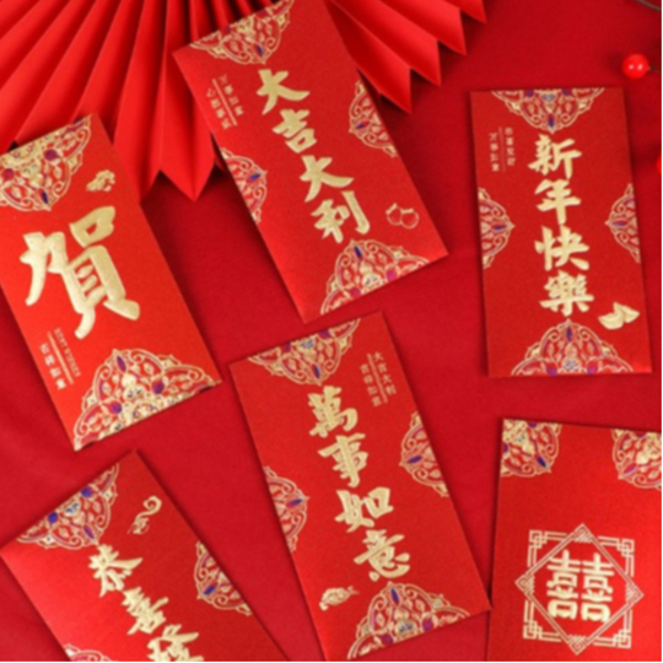 WINS 1 Pack Angpao Merah Besar Isi 6 Pcs Random
