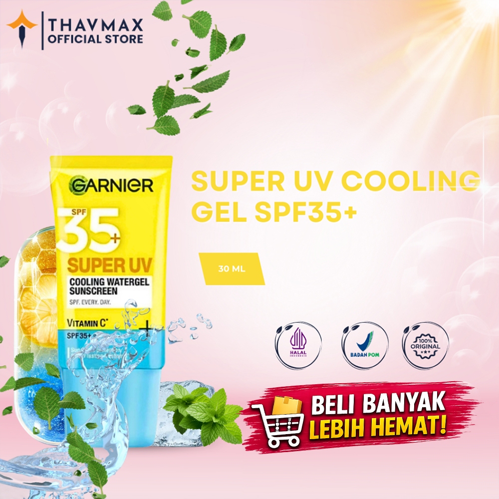 Garnier Super UV Cooling Gel SPF 35 20ML Sunscreen Wajah Ringan & Menyegarkan