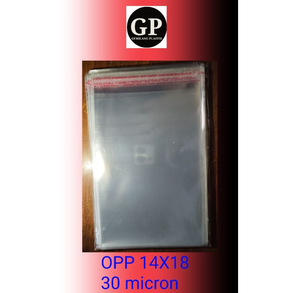OPP 14x18 Tebal 30 Micron Isi 100 Pcs
