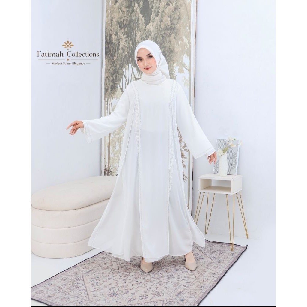 aulia dress abaya putih turkey premium•gamis abaya simple elegan wanita terbaru•long dress arabian r