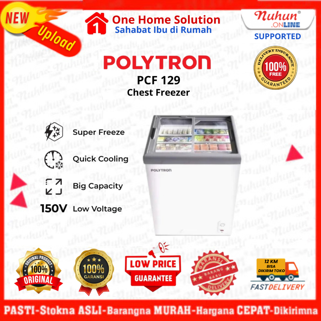 Polytron Chest Freezer Sliding  PCF 129 100 Liter