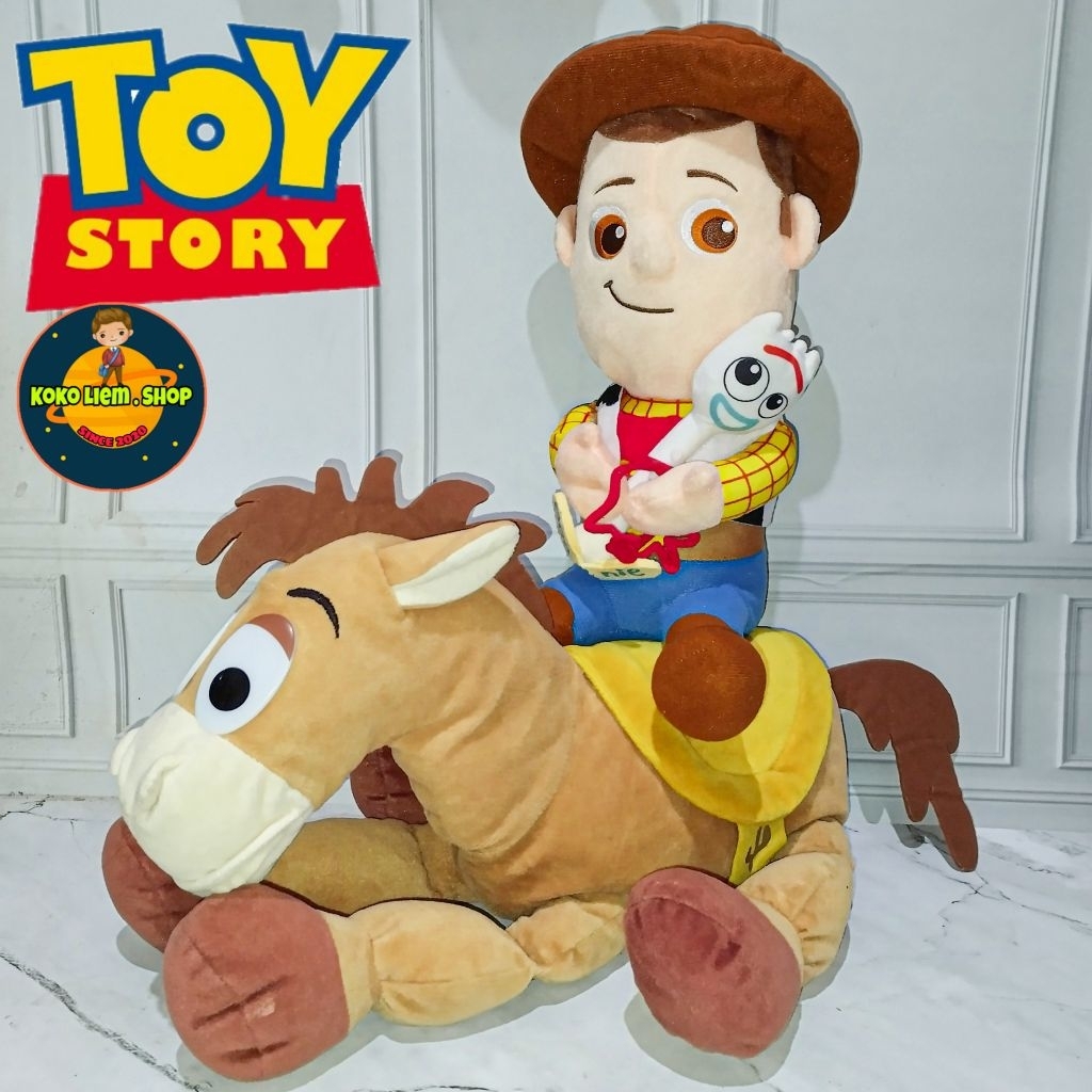 Boneka Figure BONNIE/FORKY/WOODY TOY STORY & BULLSEYE HORSE || ORIGINAL DISNEY PIXAR SEGA (Medium/35