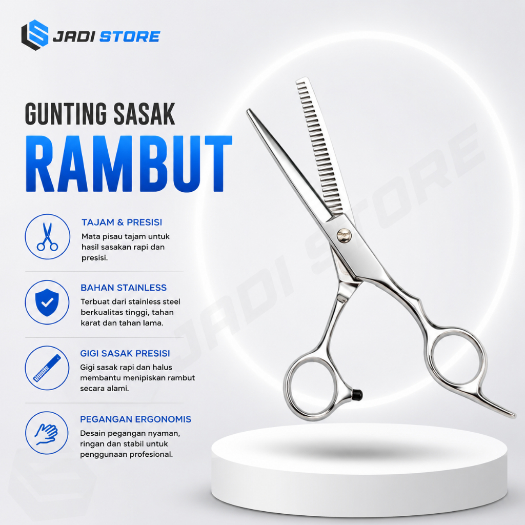 KNIFEZER Gunting Sasak Rambut Barbershop Full Stainless Steel - BHT002 Gunting Sasak Rambut Stainles