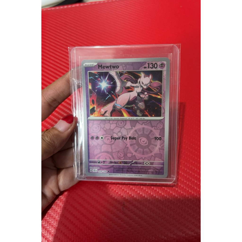 kartu pokemon original holo reverse  mewtwo scr 059/142