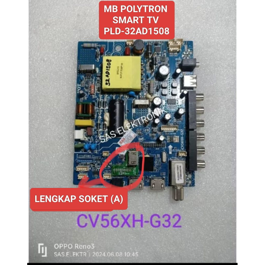 MB BOARD MOTHERBOARD MAINBOARD MESIN TV LED POLYTRON 32 INCH. PLD32AD1508G PLD32AD1508 PLD-32AD1508 