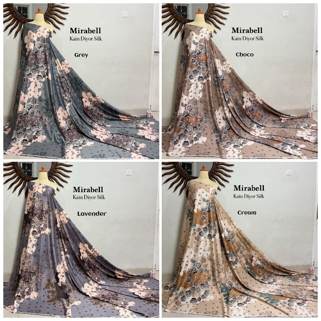 KAIN DIOR SILK TERBARU MOTIF MIRABELL HALUS LEMBUT ADEM DAN TIDAK NERAWANG | HARGA PER SETENGAH METE