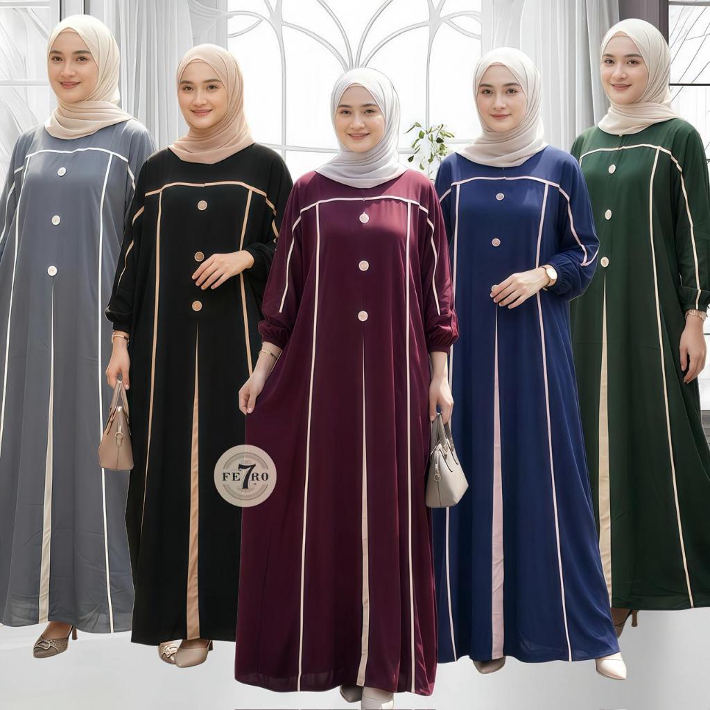 Gamis Terbaru Kaftan NAGITA Abaya Jumbo LD 180cm Rayon Mewah Nyaman Kekinian