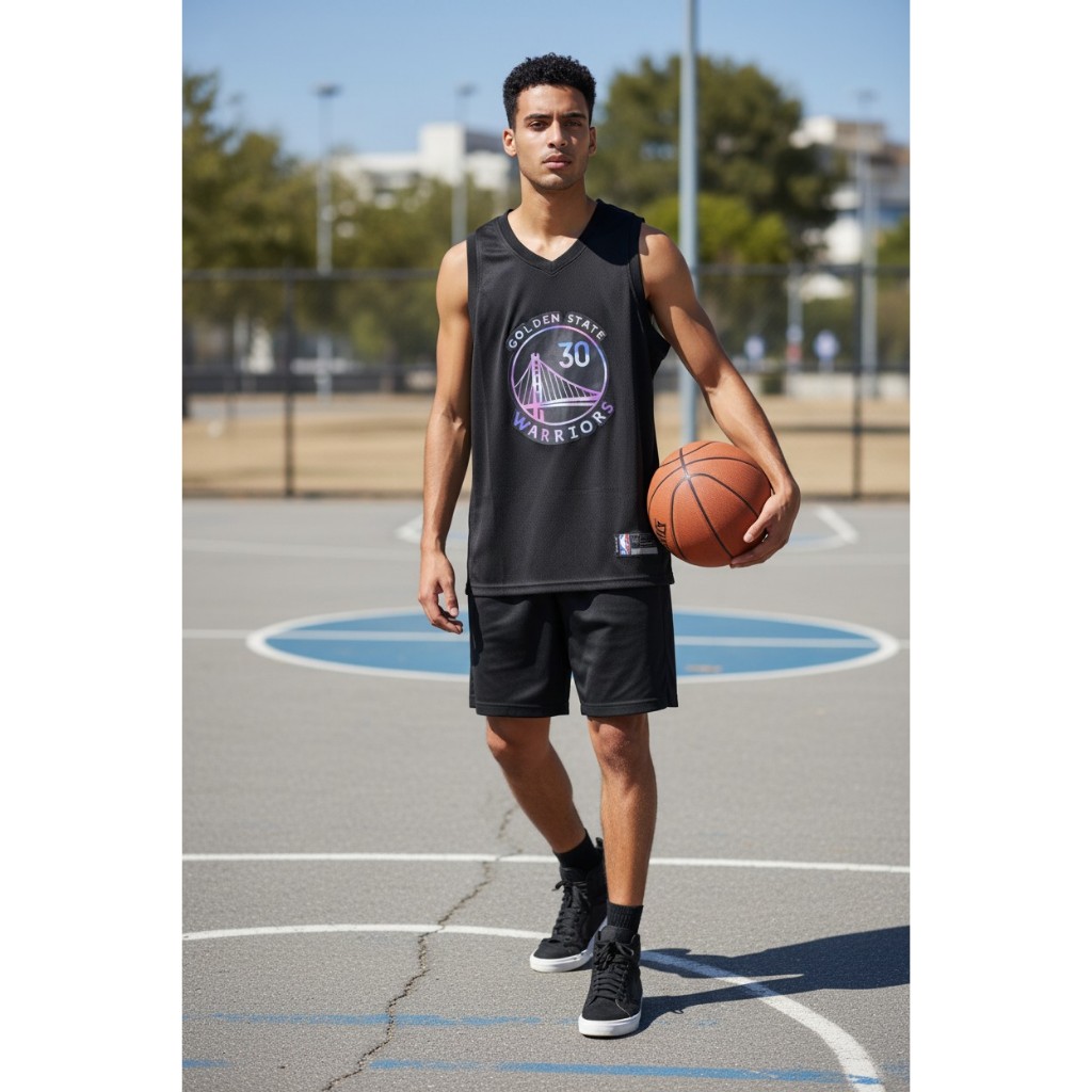 JERSEY BASKET PREMIUM IMPORT BLACK RAINBOW GOLDEN STATE WARRIORS 30 STEPHEN CURRY HITAM