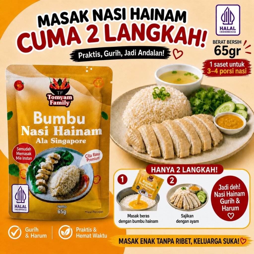 Bumbu Nasi Hainam Premium ukuran Sachet by Tomyam Family
