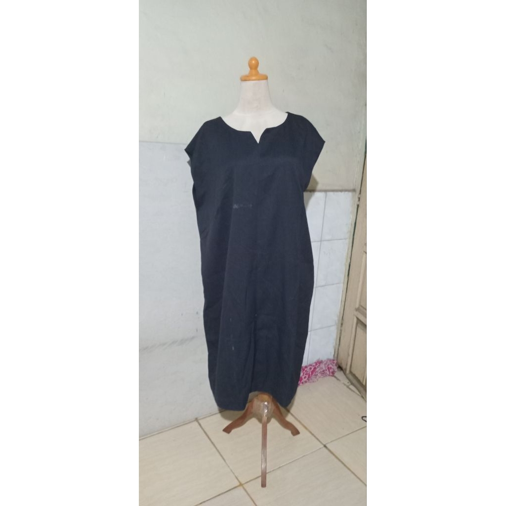 Dress Piyama Biru Gelap Pakaian Wanita Bekas Preloved