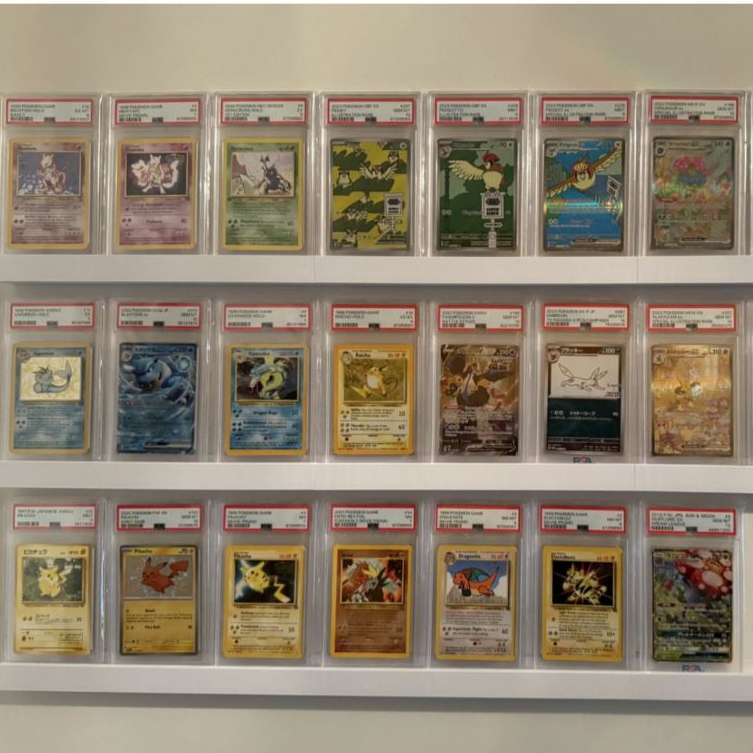 Rak Display PSA Card Pokemon PLA+ Wall Shelf Trading Card Graded Card Pajangan Koleksi TCG