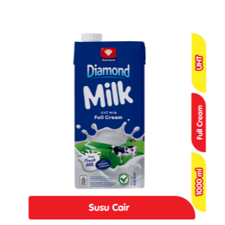Diamond Susu Cair Full Cream 1000ml UHT Susu Sapi Segar Kemasan Karton Biru