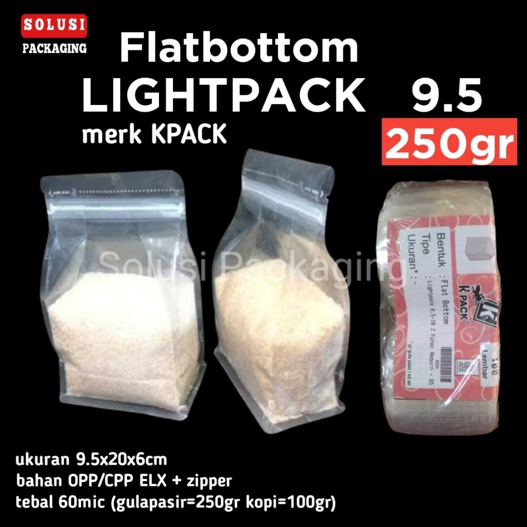Flatbottom Flat Bottom FBLP FB Lightpack 9.5 250gram 250 gr 250Z Bening Transparan Kpack Plastik Kli