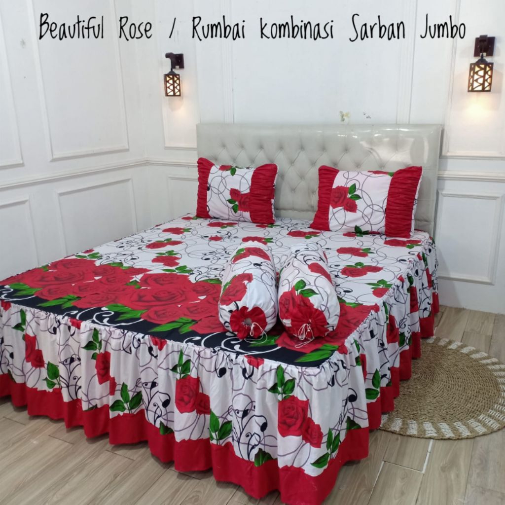 sprei rumbai kombinasi 180x200x20 sarban jumbo
