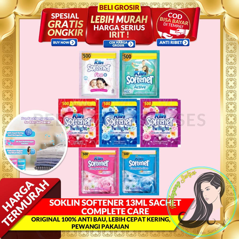 SOKLIN SOFTENER 13ML SASHET COMPLETE CARE ECER SoKlin Softener 1x Bilas MINORD