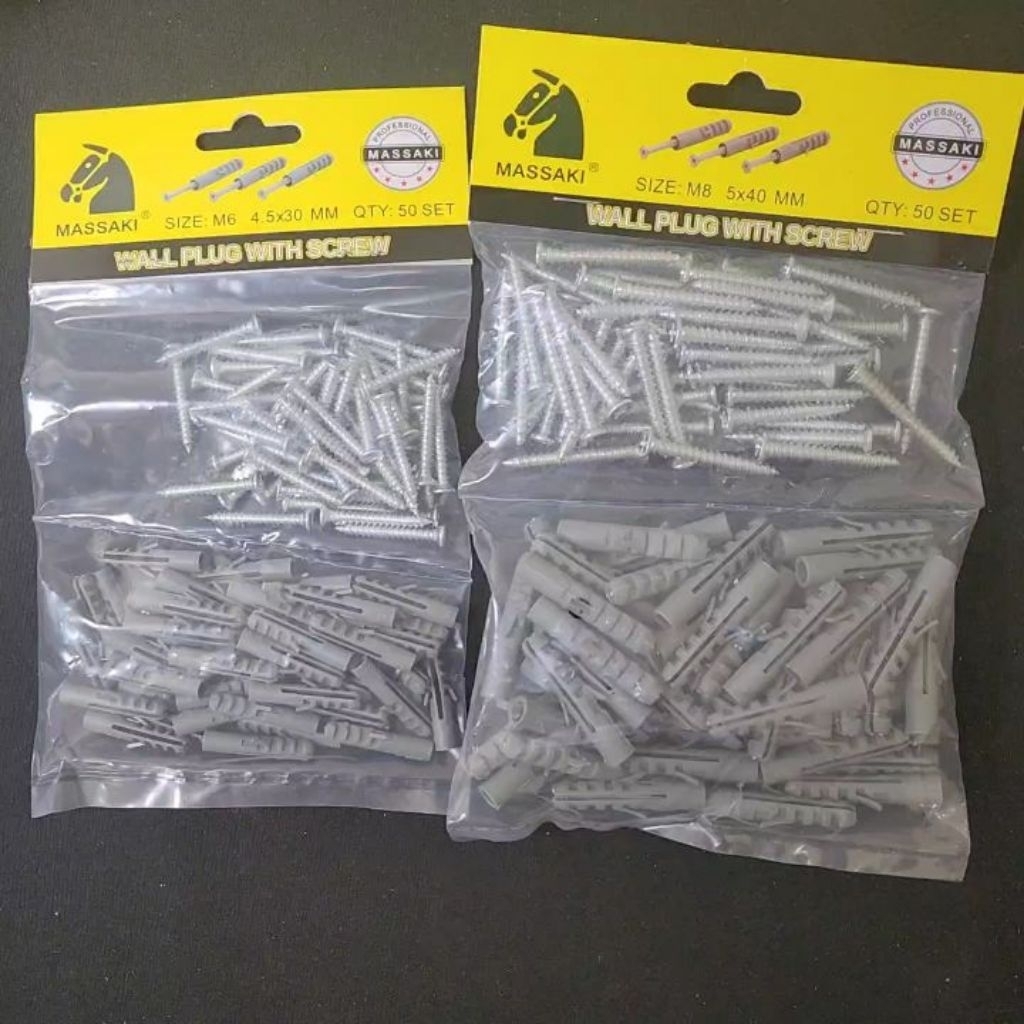 MASAKI Fisher + Skrup Set M6 M8 Fiser Viser Sekrup Tanam Dinding